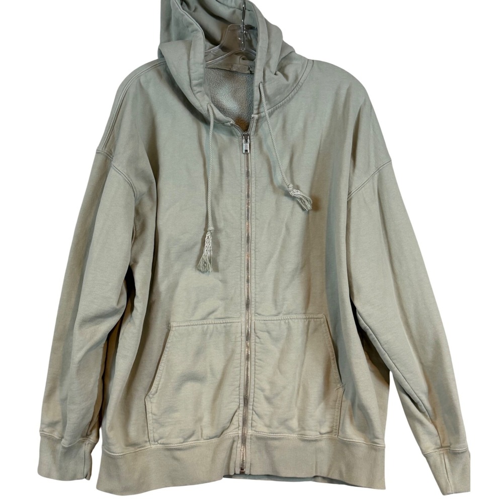 J. Galt Brandy Melville Oversized Zip Up Hoodie Sage Green One Size Oversized
